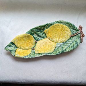 Vintage ceramic lemon design spoon rest or small serving dish Made in Italy